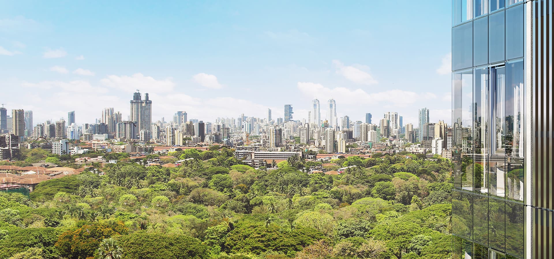 Piramal Aranya's exterior offers a scenic outdoor view from the luxurious 2 and 3 BHK apartments, ideal for modern living.   