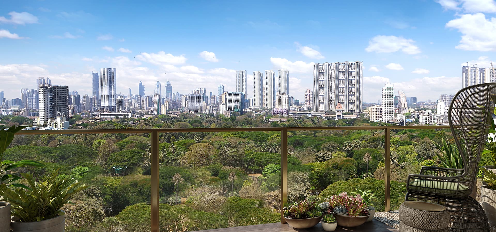 Developers in Mumbai - Piramal Aranya's exterior offers a captivating balcony view.