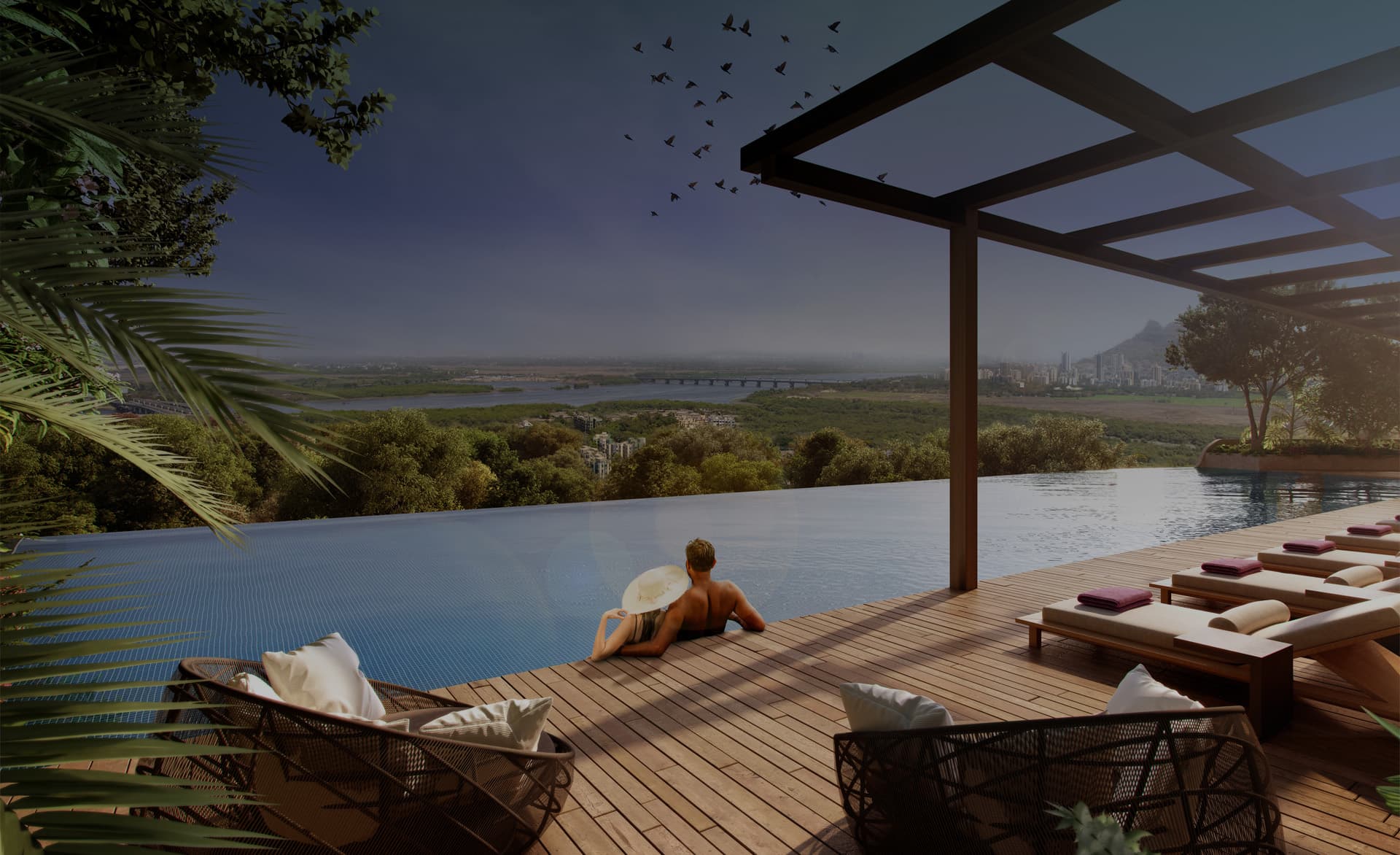 Poolside view of Piramal Vaikunth