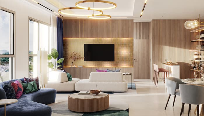 Luxurious living room view at Piramal Revanta's Tower 3 (Ravin)