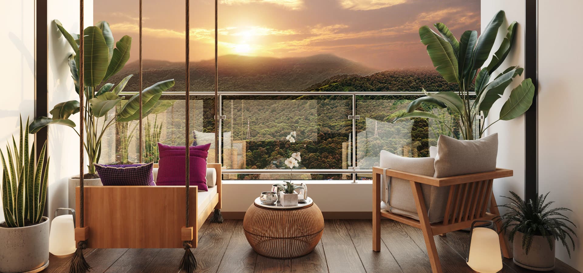 Balcony view offering panoramic views at Piramal Revanta