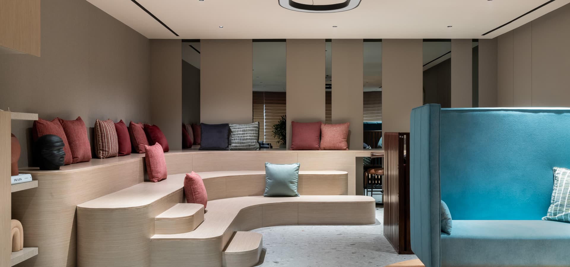 Library providing a tranquil reading space at Piramal Revanta